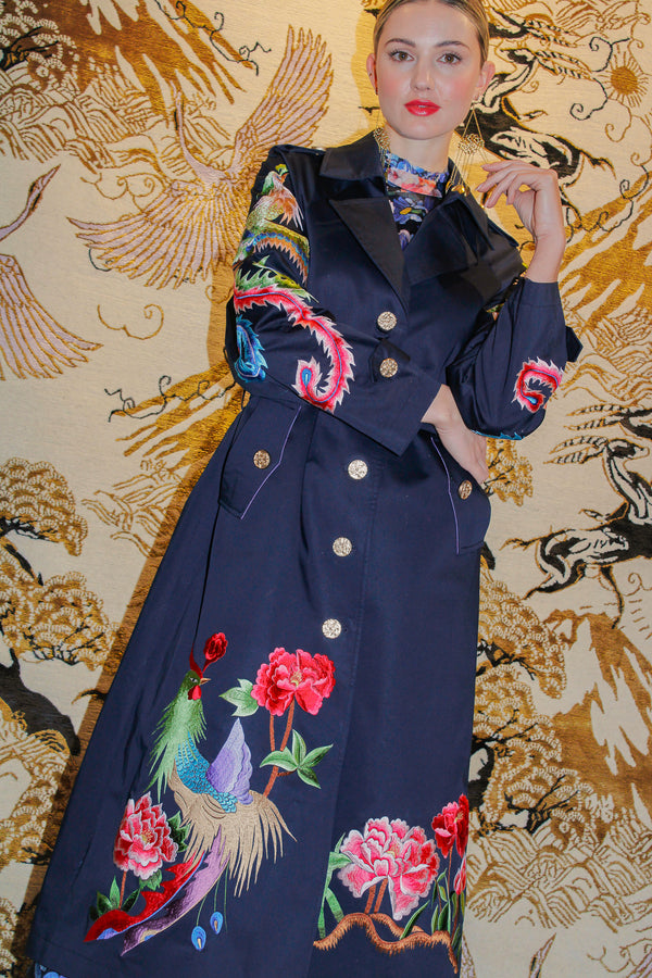 PHOENIX HERITAGE TRENCH COAT (NAVY)